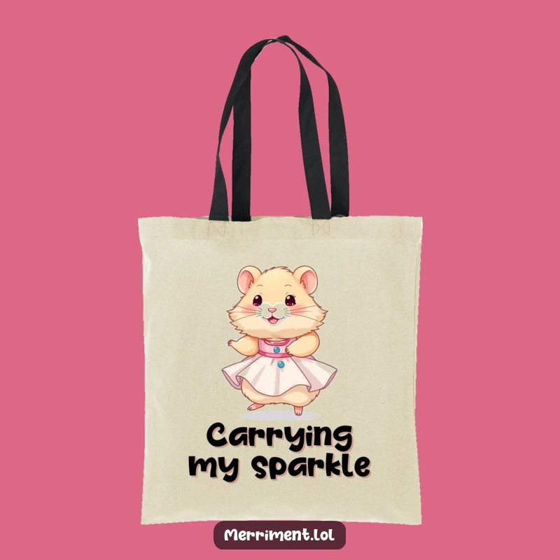 Funny Hamster Party Dress Tote Bag: Carry Your Fun with Hilarious Festive Flair!