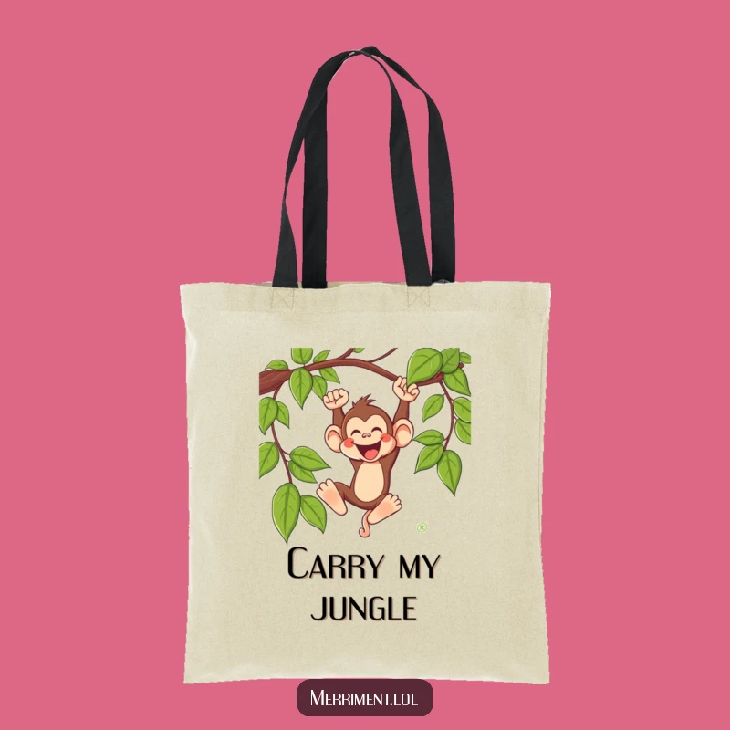 Funny Monkey Tote Bag: Wild Vine Whoop Art - Whimsical Gift