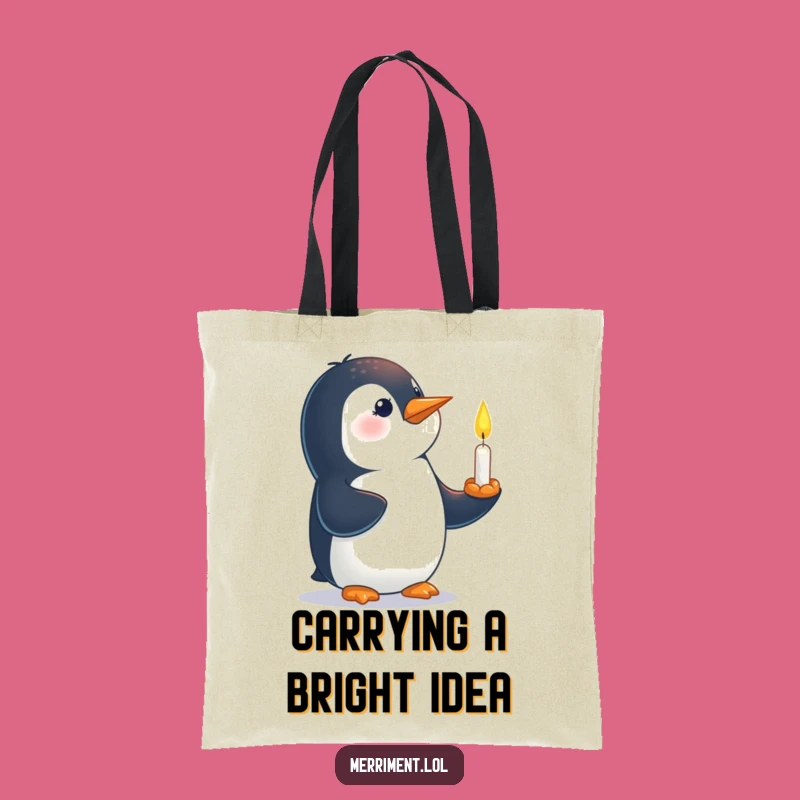 Funny Penguin Candle Tote Bag: Carry Your Light and Laughs