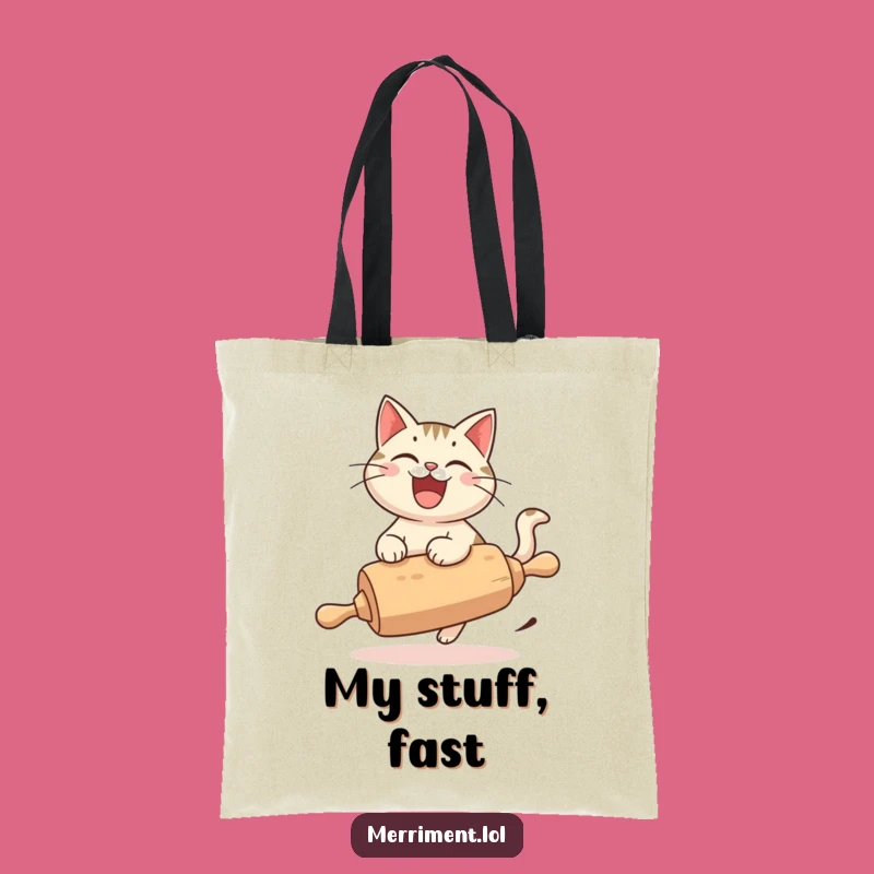 Funny Cat Rolling Pin Tote Bag: Carry Your Smiles in Style, Fantastic Gift!