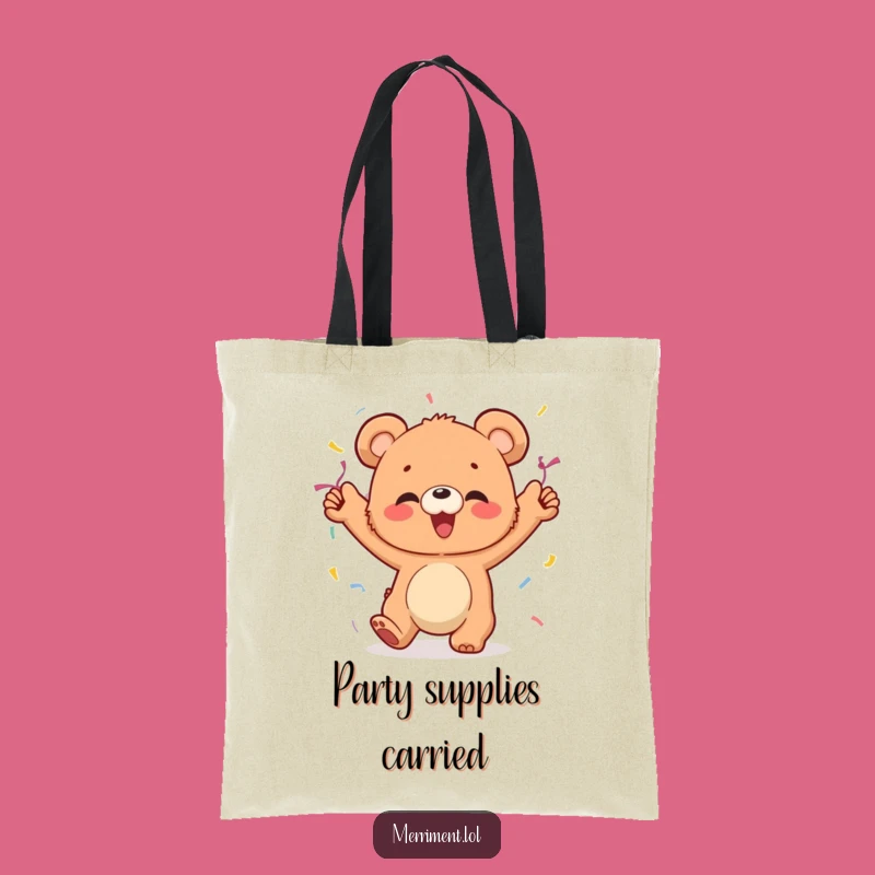 Funny Bear Cub Dancing Tote Bag: Carry Your Party Spirit with Joy